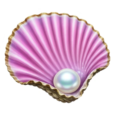 Pink Sparkle oyster Shell with pearl sticker