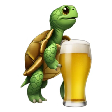 Tortue qui boit d ela bière sticker
