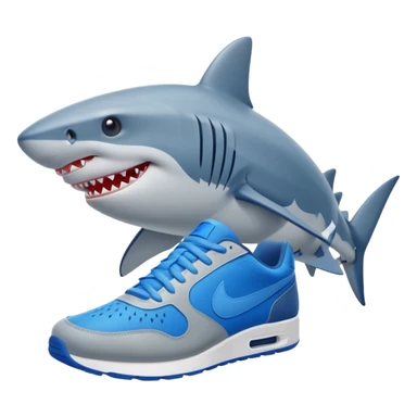 shark in blue Nike's  sticker