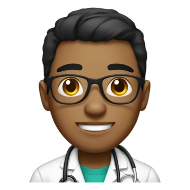 Young Mexican doctor with big black boxer dog with white face sticker