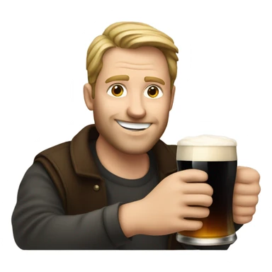 White guy drinking a Guinness sticker