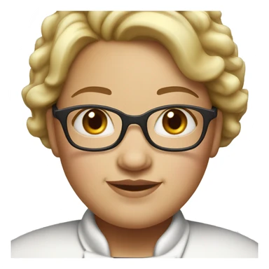 fat chef girl with glasses and short hair light skin color sticker