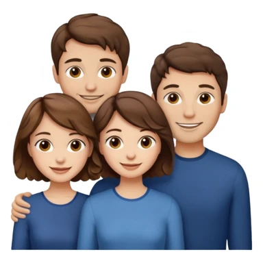 Throuple two women with short wavy brown hair, male with short brown hair sticker
