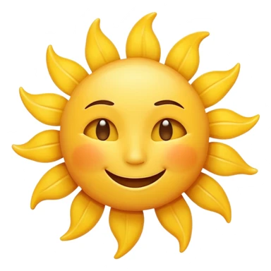 smiling sun emoji, simple and cheerful, apple style sticker