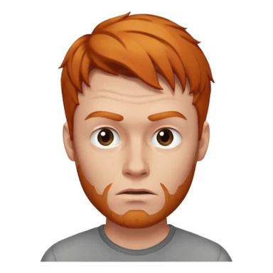 The 🤨 raised eyebrow emoji but with short ginger hair (a man) sticker