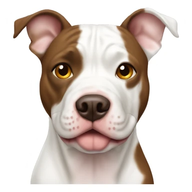 White pitbull with brown striped face  sticker