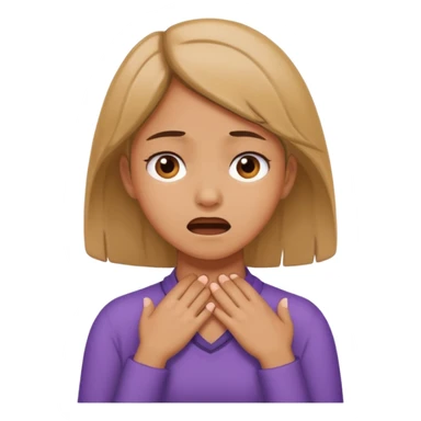 Girl holding her neck in frustration  sticker