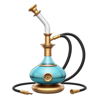 realistic modern hookah, sleek metal and glass design, ceramic hose, minimalistic, high detail, emoji style
 sticker