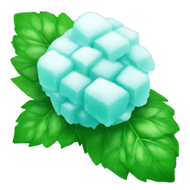 frozen mint with ice and snow on mint leaves sticker