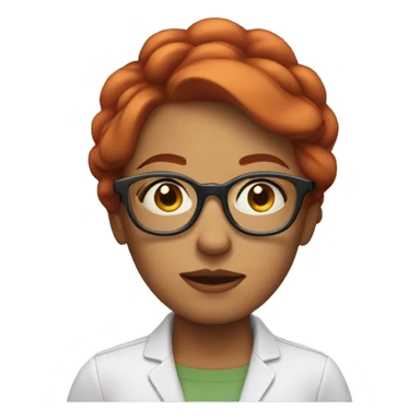 red hair woman nutritionist glasses doubts sticker