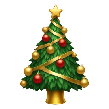 christmas tree with gold and red decoration sticker