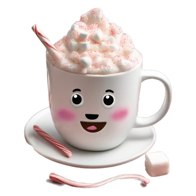 Pink vibe - Christmas mug of hot cocoa with marshmallows and candycane sprinkles and whipped cream  sticker
