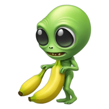 Alien with banana sticker