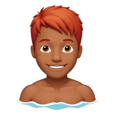black man in bathing suits with red hair sticker