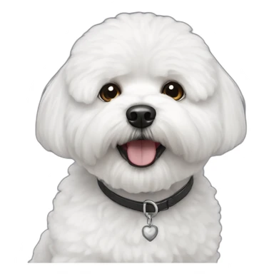 Black-bichon-havanais-white-mouth sticker