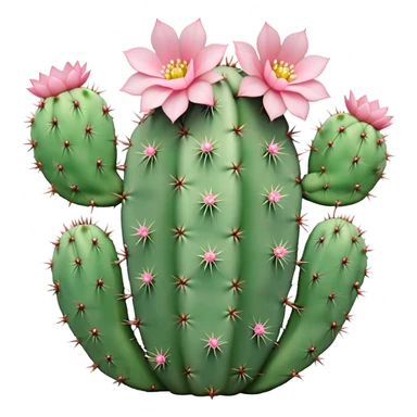 1 Pastel green cactus with little pastel pink flowers sticker