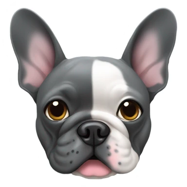 Dark grey French bulldog with hearts sticker