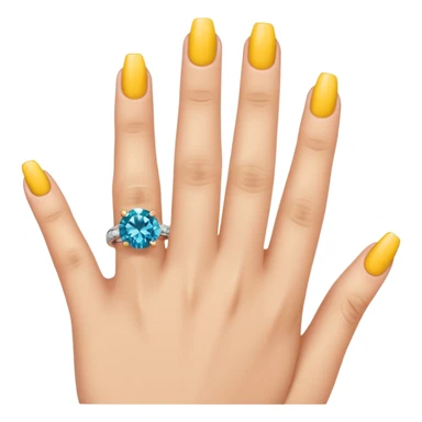 woman's hand with long beautiful nails and engagement ring, emoji style sticker