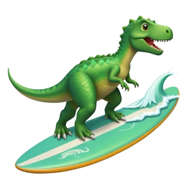 Dinosaur on surfboard  sticker
