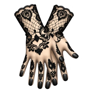 Black lace glove sticker
