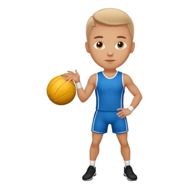 white sportsman in the playground with ball, dressed in sport suit sticker
