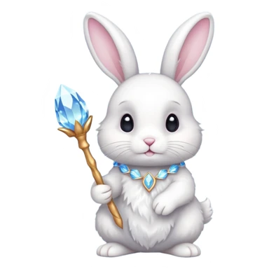White bunny with wand and cristals sticker