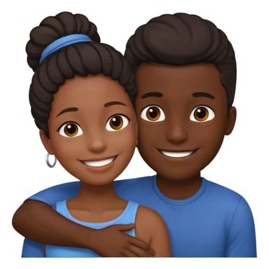 Fille noir embrassement un garçon noirs sticker