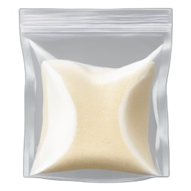 small square transparent ziplock bag with white powder inside sticker