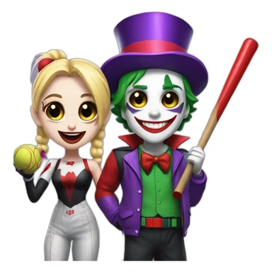 Joker and Harley Quinn with gum and baseball bat sticker