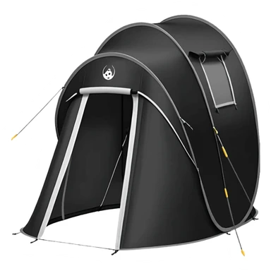 black Tall Oval Narrow Pop up tent  sticker