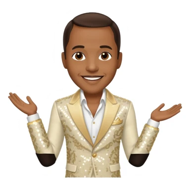 Freddie Jackson, R&B Singer with dark brown hair, ivory sequin outfit sticker