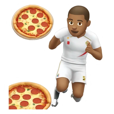 Mbappe mange une pizza sticker