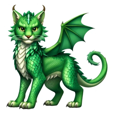 Green Dragon-type Fakémon-Lynx full body sticker