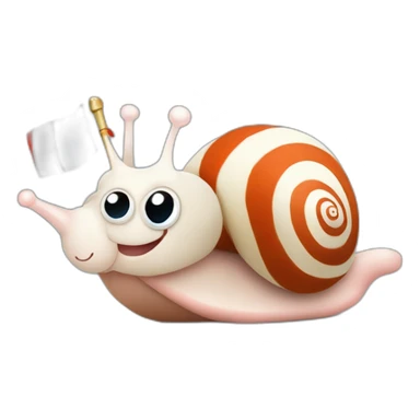 cuter stuffed animal type snail with French flag sticker