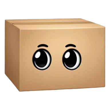 A box with (black oval dot Kirby eyes) sticker