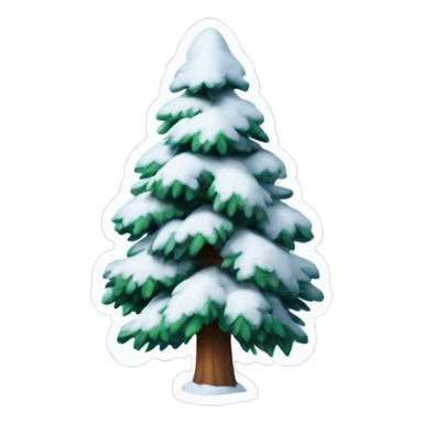 Pine tree covered in snow  sticker