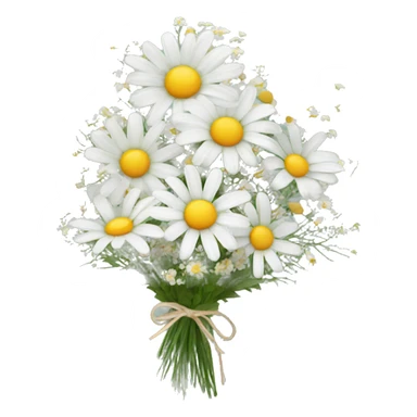 daisy and babies breath bouquet  sticker