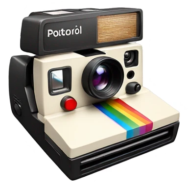 Polaroid camera with picture coming out sticker