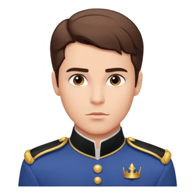 adult prince eric with serious facial expression and prince uniform sticker