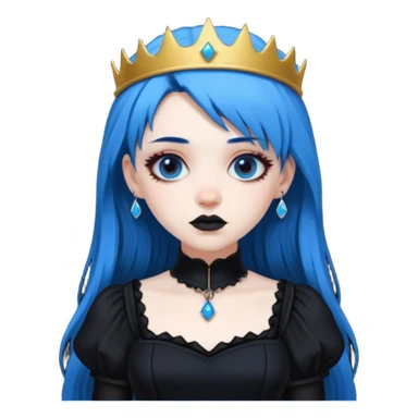 blue haired goth princes sticker