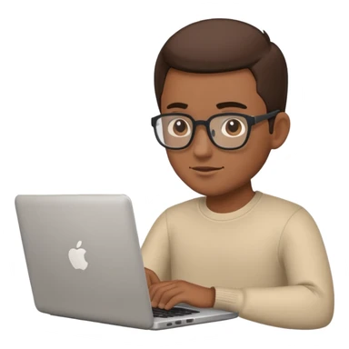 a man working on laptop sticker