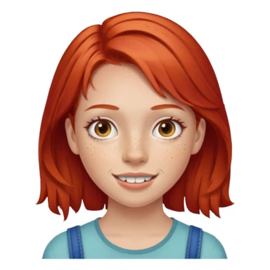 Girl with braces and red hair and freckle on right cheek  sticker