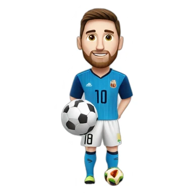 Messi with World cup football sticker