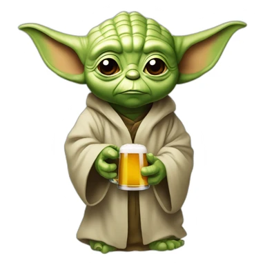 Yoda qui boit de la bière sticker