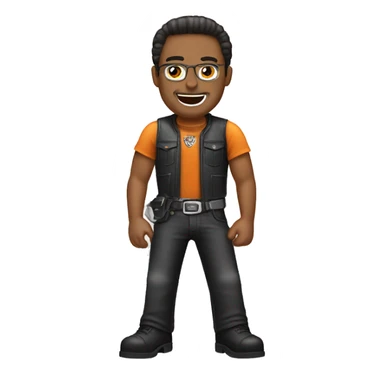 Make an emoji of a guy who works at Harley-Davidson sticker