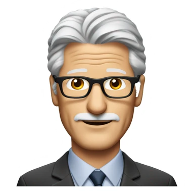 Richard Gere with barely grey hair, beard and glasses sticker