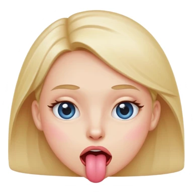 a blushing face with a tongue out and eyes rolling sticker