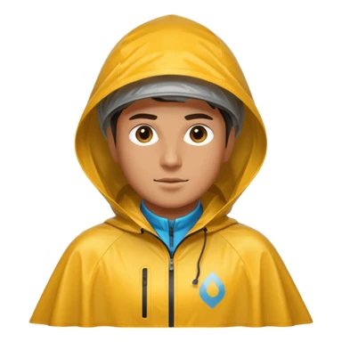 Cyclist with rain poncho sticker