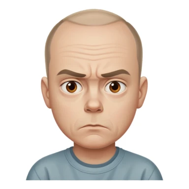 Carl from Sling Blade, serious expression, recognizable features, neutral background sticker