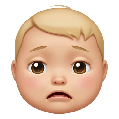 flat baby face crying sticker